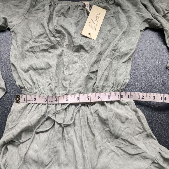 Elan Romper Green Elastic Waist Lightweight Size Small - Picture 6 of 8